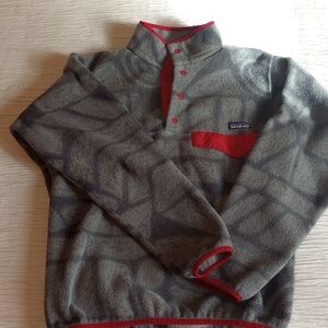 SOLD - Patagonia Men’s Gray Fleece Pullover with Red Accents